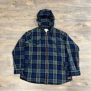 LL Bean Men’s Plaid Flannel Zip Up Jacket - Sz Medium